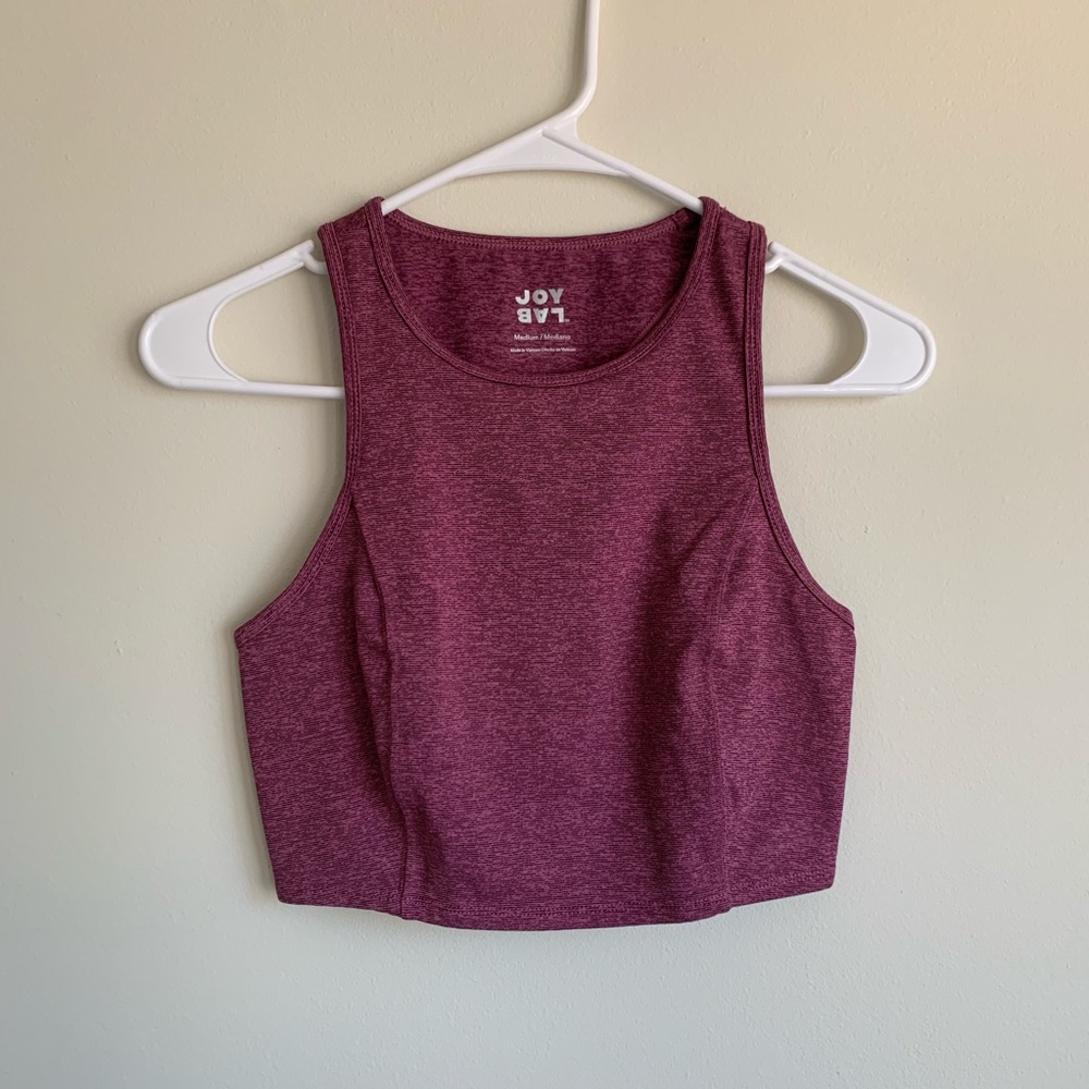 Joy Lab Crop Top Medium Purple Striped